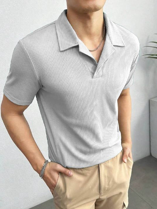 2025 Men’s Textured Waffle Knitted Polo T-Shirts – Stylish & Breathable Polo Shirts for Men,new collection