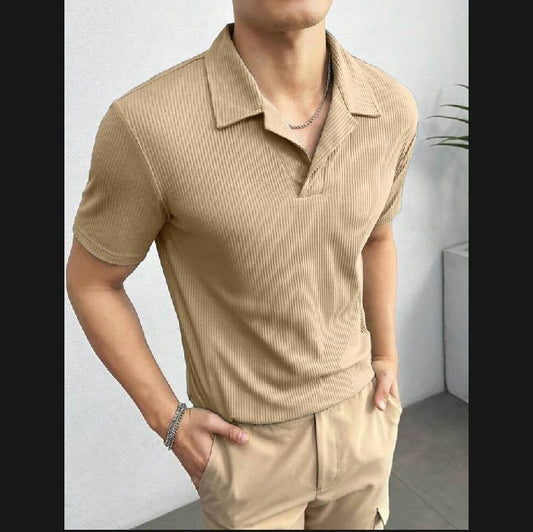 2025 Men’s Textured Waffle Knitted Polo T-Shirts – Stylish & Breathable Polo Shirts for Men, new collection