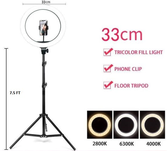 40CM Ring Light  7ft Adjustable Stand & Mobile Holder – LED Ring Light for TikTok, YouTube, Reels, Makeup & Live Streaming
